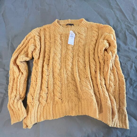 American Eagle Outfitters Mustard Yellow Pullover Cable Knit Sweater Size XS - Picture 14 of 14